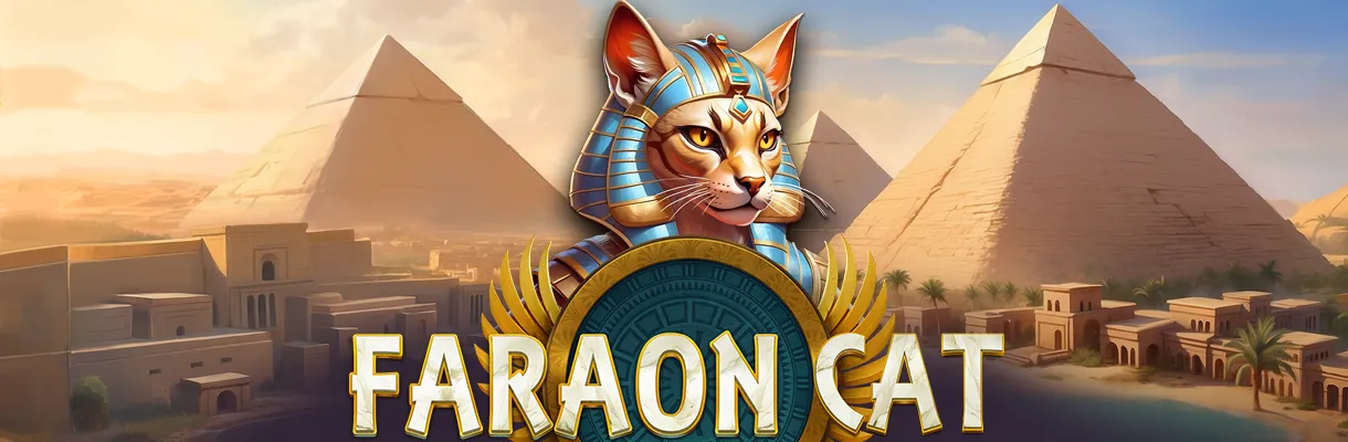 Game art and portfolio cover for Faraon Cat (Slot, Web).