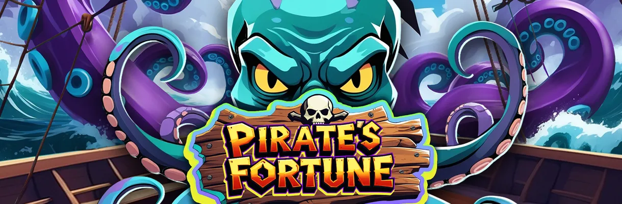 Game art and portfolio cover for Pirate's Fortune (Slot, Web).